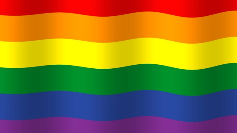 Wehende Regenbogenflagge